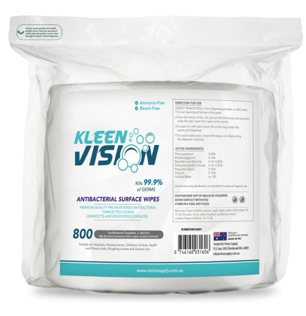 Anti Bacterial Wipes ( 4 pack 3200 wipes) refill