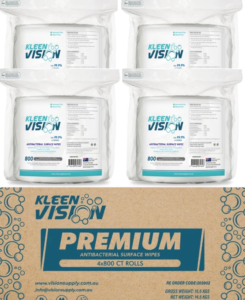 Anti Bacterial Wipes ( 4 pack 3200 wipes) refill